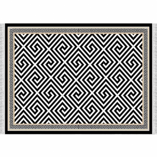 Szőnyeg, fekete-fehér minta, 80x200, MOTIVE