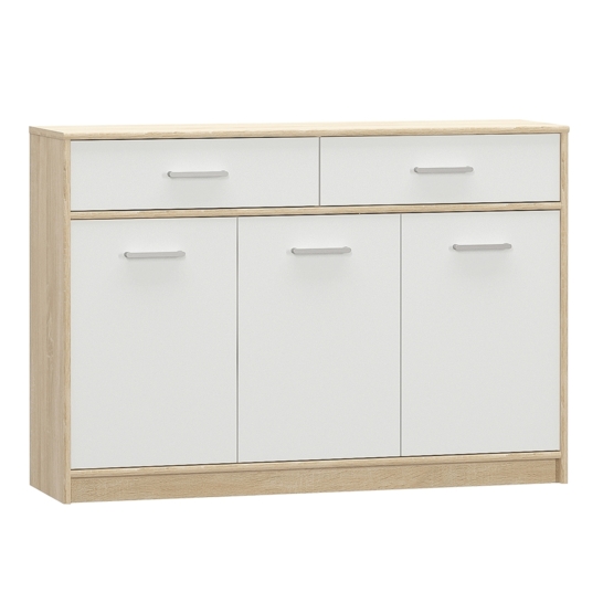 komód 3D2S, fehér/tölgy sonoma, TEYO raktárról