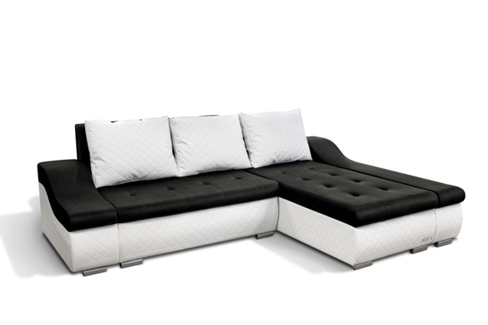 Design2 sarokkanapé s99 fekete-fehér bőr
