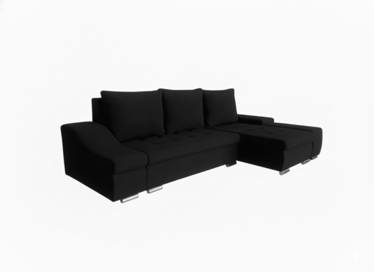 Róma Kord Sarokkanapé Fekete