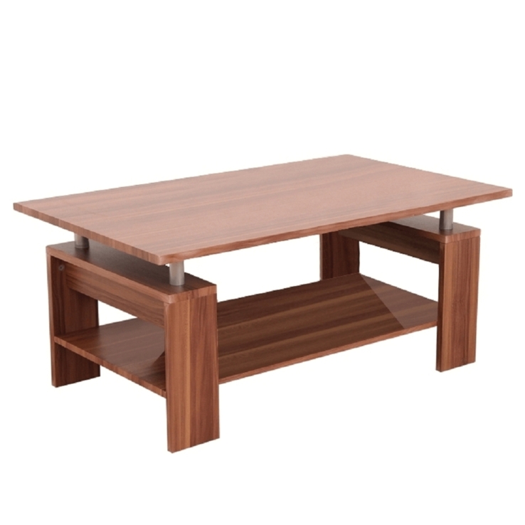 Dohányzóasztal, világos dió/ezüst, ROKO raktárról