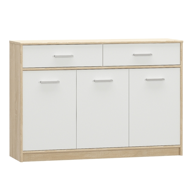 komód 3D2S, fehér/tölgy sonoma, TEYO raktárról