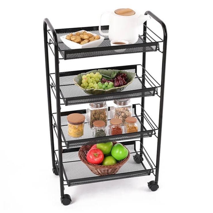 Tálalókocsi, fekete, MYRIS raktárról