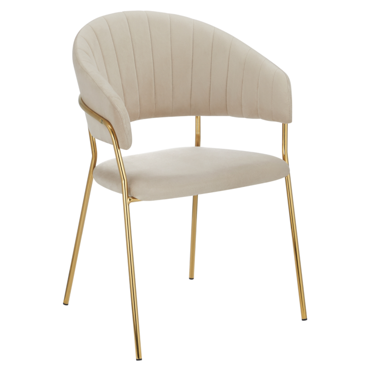 Design étkezőszék, bézs Velvet szövet/gold króm arany, DASMIN NEW TYP 1 raktárról