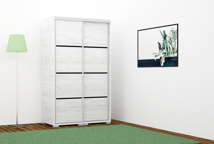 Borneo Tolóajtós Gardrób (120 cm)
