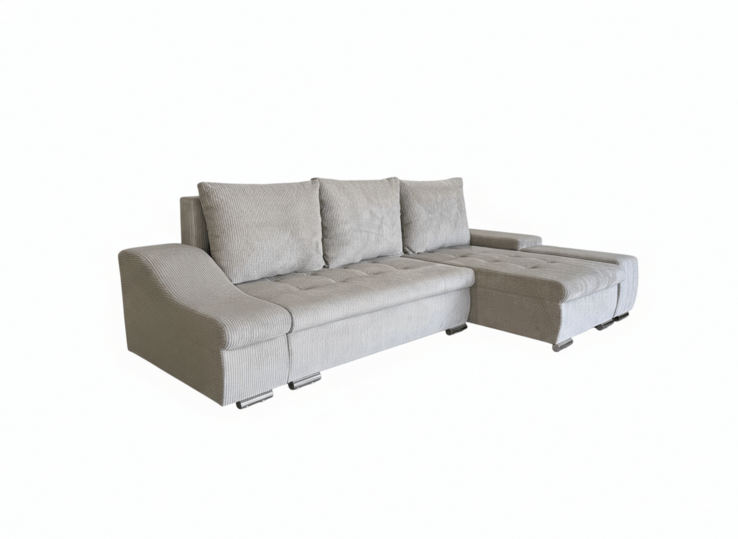 Róma Kord Sarokkanapé Világosszürke